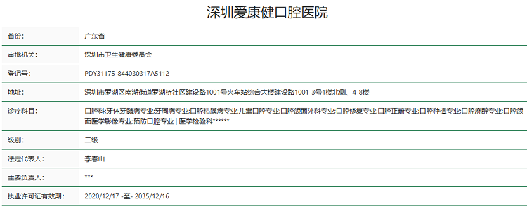 深圳二級口腔專科醫院